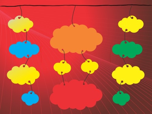 Colourful Clouds in a String CDR file Created in CorelDraw